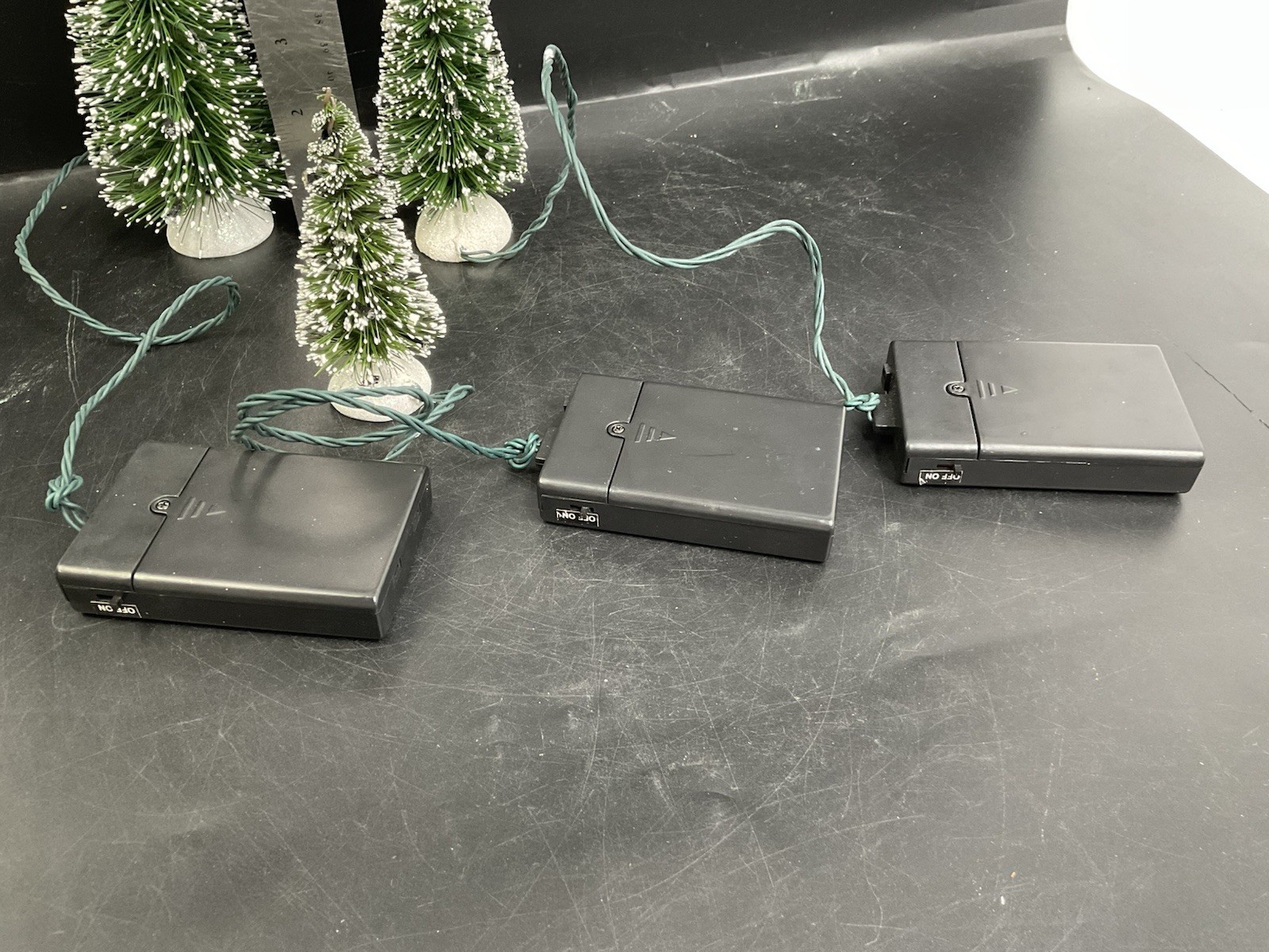 Hawthorne Village Lighted Christmas Trees Set Of 3 Light Up Winter Pines 2005