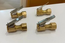 Heavy Duty Brass Air Chuck, Closed Flow Straight Tire Chuck with Lock-on 4 Pack