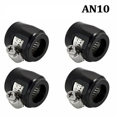 4PCS AN10 Black Car Hose finisher Clamp Hose End Cover Fitting Adapter Connector