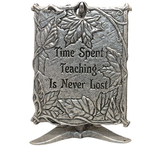 2776- 5 Inch Pewter Time Spent Teaching Wall Plaque Decorative |3-24|