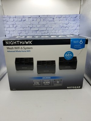 Netgear Nighthawk AX3000 Wifi 6 Router Mesh System MK73S-100NAS New Open Box
