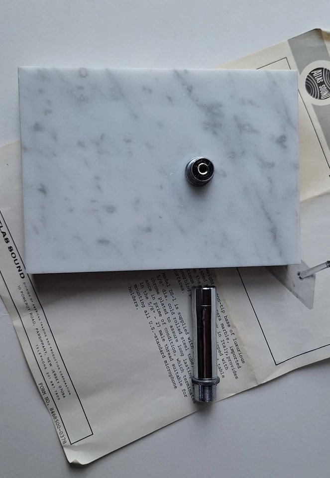 Atlas Sound DS-1 Executive Mic Desk Stand Italian Marble Vintage Audio NIB NOS - Image 4 of 4