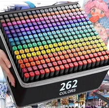 36/48/100pcs Dual Tip Permanent Marker Pens for Art Drawing & Sketch Design