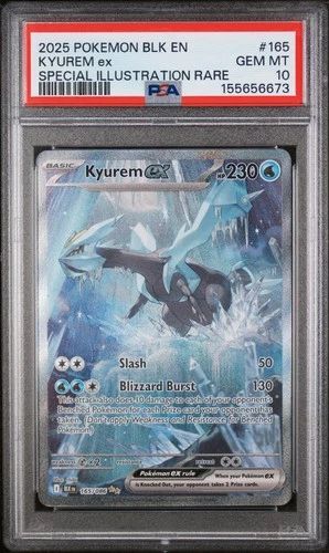 2025 POKEMON BLK EN-BLACK BOLT SPECIAL ILLUSTRATION RARE #165 KYUREM EX PSA 10