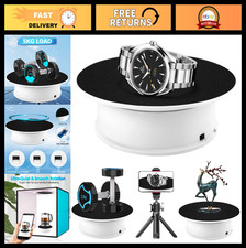 8" Motorized Rotating Display Stand - Velvet Top Turntable for Jewelry Models