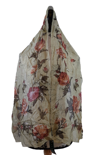 Lauren Ralph Lauren Womens Piano Scarf Floral NWT Silk 58x12 Delicate Sheer Fun - Picture 2 of 15