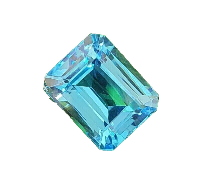 Natural Santa Maria Aquamarine 10 Ct+ Certified Emerald Cut Loose Gemstone
