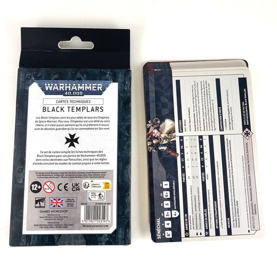 x1 V10 Technical Cards FR Warhammer 40K P-00WET Black Templar | eBay