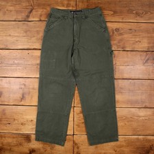 Faded Glory Carpenter Trousers Pants 31x32 Mens Green Double Knee Workwear