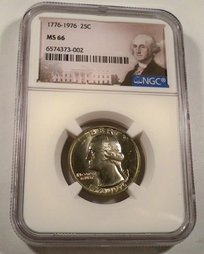 1976 NGC MS66 CLAD WASHINGTON QUARTER 25c BUSINESS STRIKE BEAUTIFUL GOLD MS 66