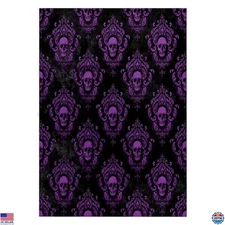 Gothic Skull Pattern Bath Hand Pool Towel 22x30 Purple Black Framed Design