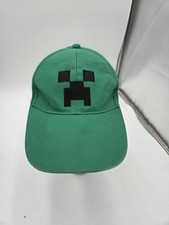 Minecraft Creeper Hat Cap Snap Back Green Embroidered Face Gamer Youth Mens Jinx
