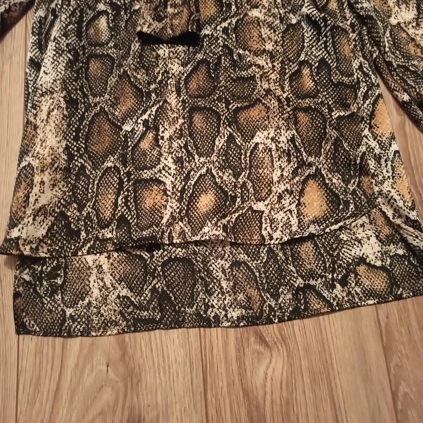 ZARA Women’s Snakeskin Python Print Ruffle Blouse… - image 2