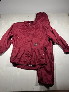 Vintage Sunice CRANBERRY Rain Wind Golf Track Suit Jacket Pants Pockets size Med