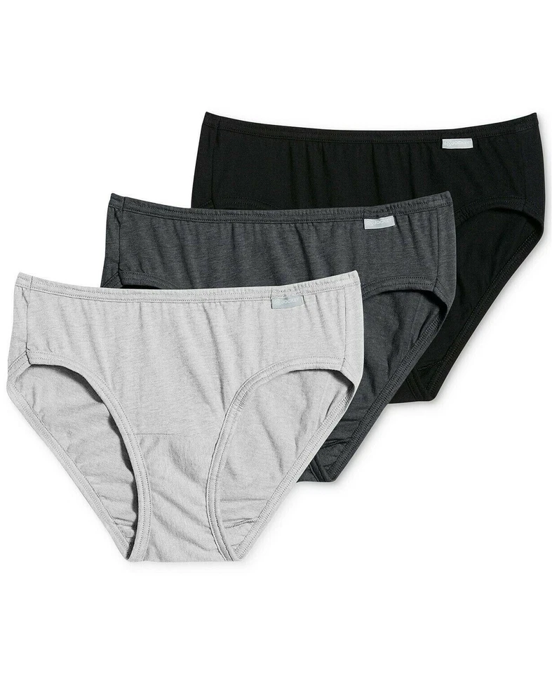 Paquete de 3 calzoncillos de bikini Jockey L81456 para mujer negro gris Elance talla 5 Foto 4 de 4