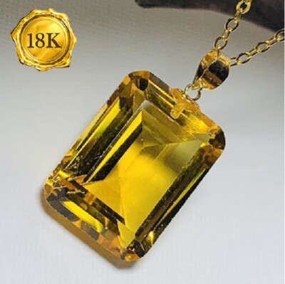 18K MASSIVER GELBER 10,00 CTW MADEIRA CITRIN ANHÄNGER, OHNE KETTE