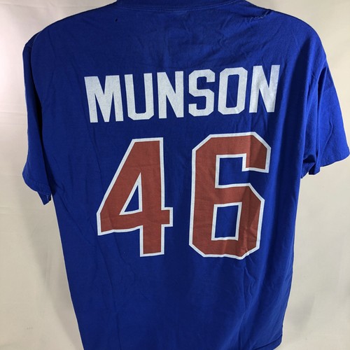 T-shirt New York Giants Calvin Munson #46 blu taglia XL NFL football fanatics maglietta - Foto 2 di 12