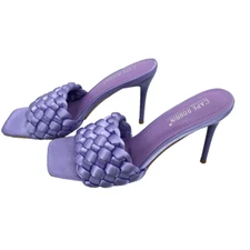 Cape Robbin Miella Wmns Purple Woven Open Toe Heeled Shoes Size 6.5 New