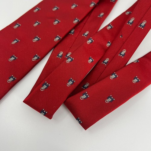 Vintage Redwood & Ross Necktie Mens Red Business Shirt Suit Tie Coat of Arms - Picture 4 of 7