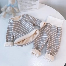 2Pcs/Set Winter Children's Clothing Thicken Warm Pajama Suit Sleepwear
