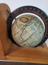 Vintage Decorative Spinning Globe Bookend 5.5"x5.5" Home Decor