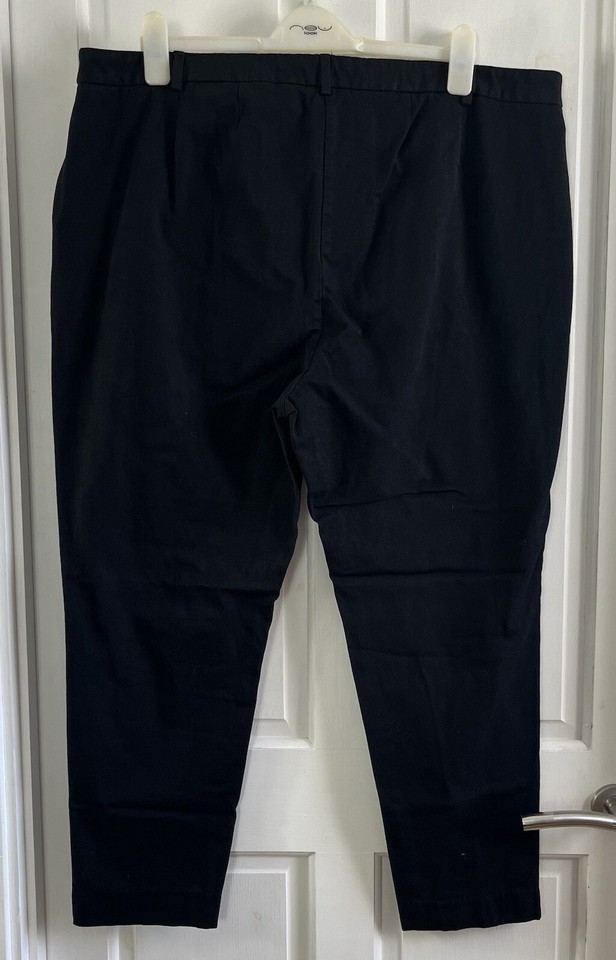 Ladies black casual trousers size 22 eBay