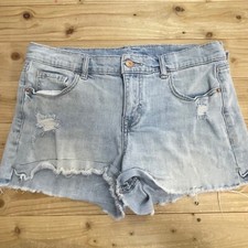 Old Navy Denim Shorts Distressed Raw Hem Light Wash Casual Summer Size 8
