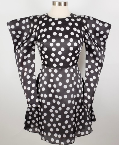 Carolina Herrera dress sz 0 Polka Dot Puff Sleeve Mini silk organza $2800 - 第 1/20 張圖片