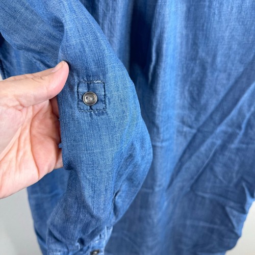 Abito donna Banana Republic a tubino taglia 6 Chambray manica a linguetta casual girocollo - Foto 5 di 7