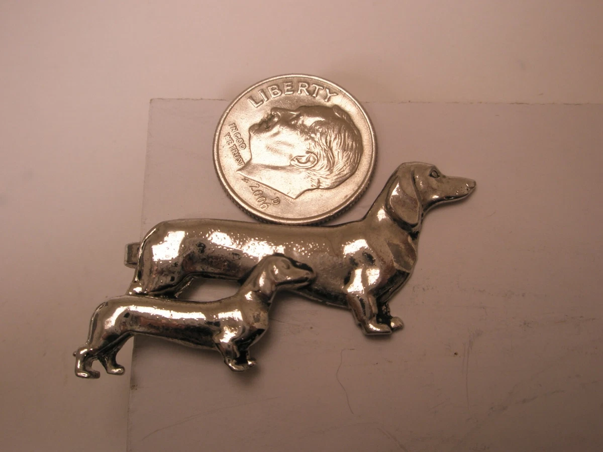 Dachshund Vintage Tie Bar Clip wiener badger sausage dog american