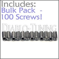 BULK PACK QTY 100 - 4-40 x 1/4" Stainless Saddle Height Screws For Fender Strat