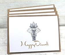 Happy Diwali Greeting Cards Pack of 4 Blank Inside Size A6