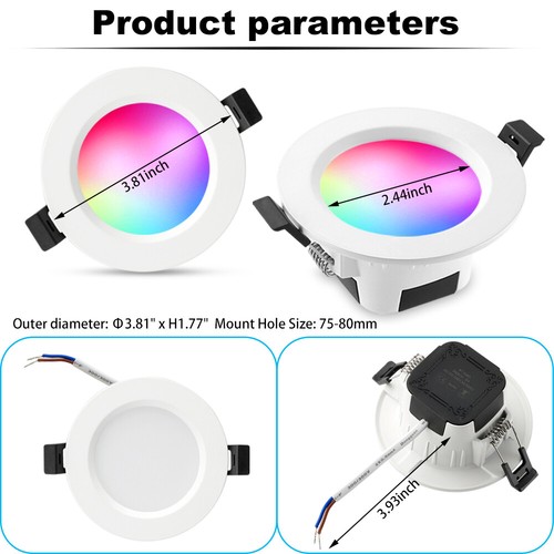 Bluetooth APP RGB+warmweiß+kalt LED Einbauleuchte 5W 9W Spot mit Fernbedienung - Afbeelding 13 van 21