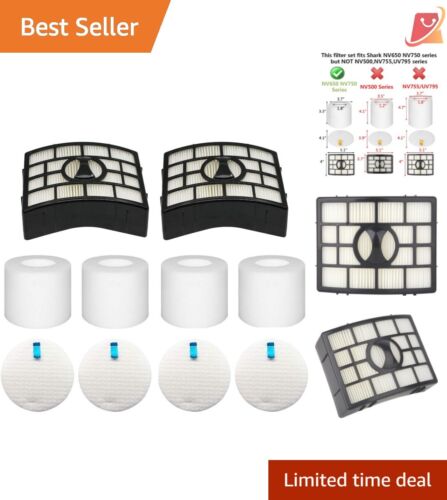 Efficient 6-Piece Filter Replacement Kit for Shark Vacuum Cleaners NV Series