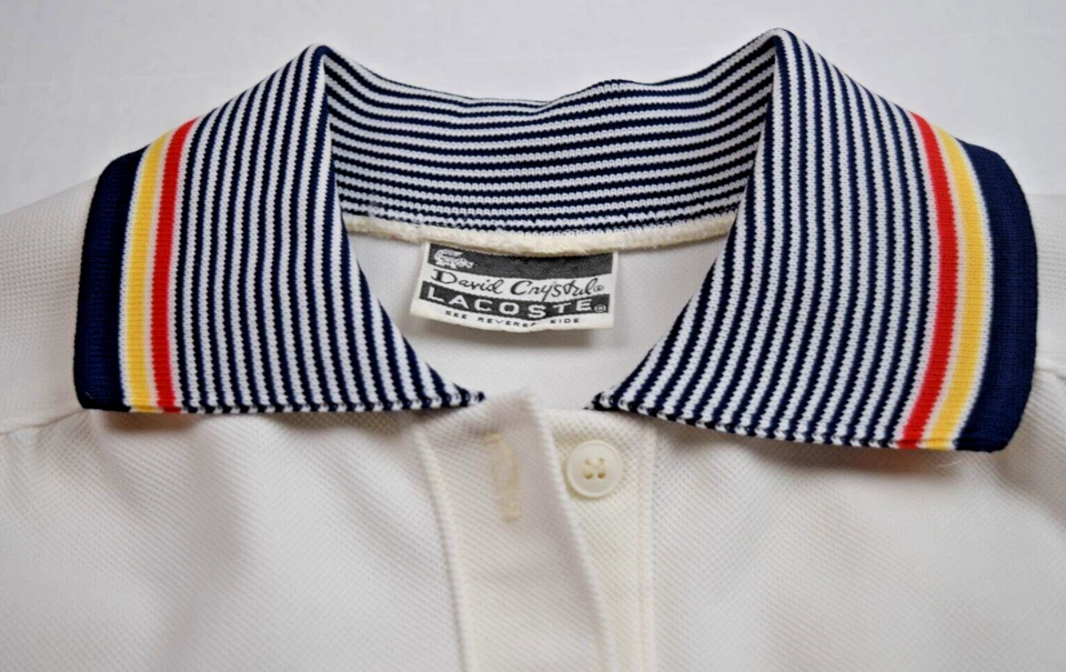 Vestido Lacoste De Colección David Cristal Lacoste Talla M/L Años 60 Blanco Azul Amarillo Borde Poliéster Foto 3 de 4