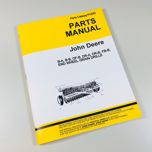 Parts Manual For John Deere BA BB DfD DrA DrB FbB Grain Drill