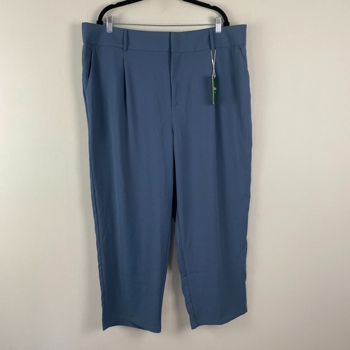 Halara High Waisted Side Pocket Ankle Length Work Pants Size 2X Blue