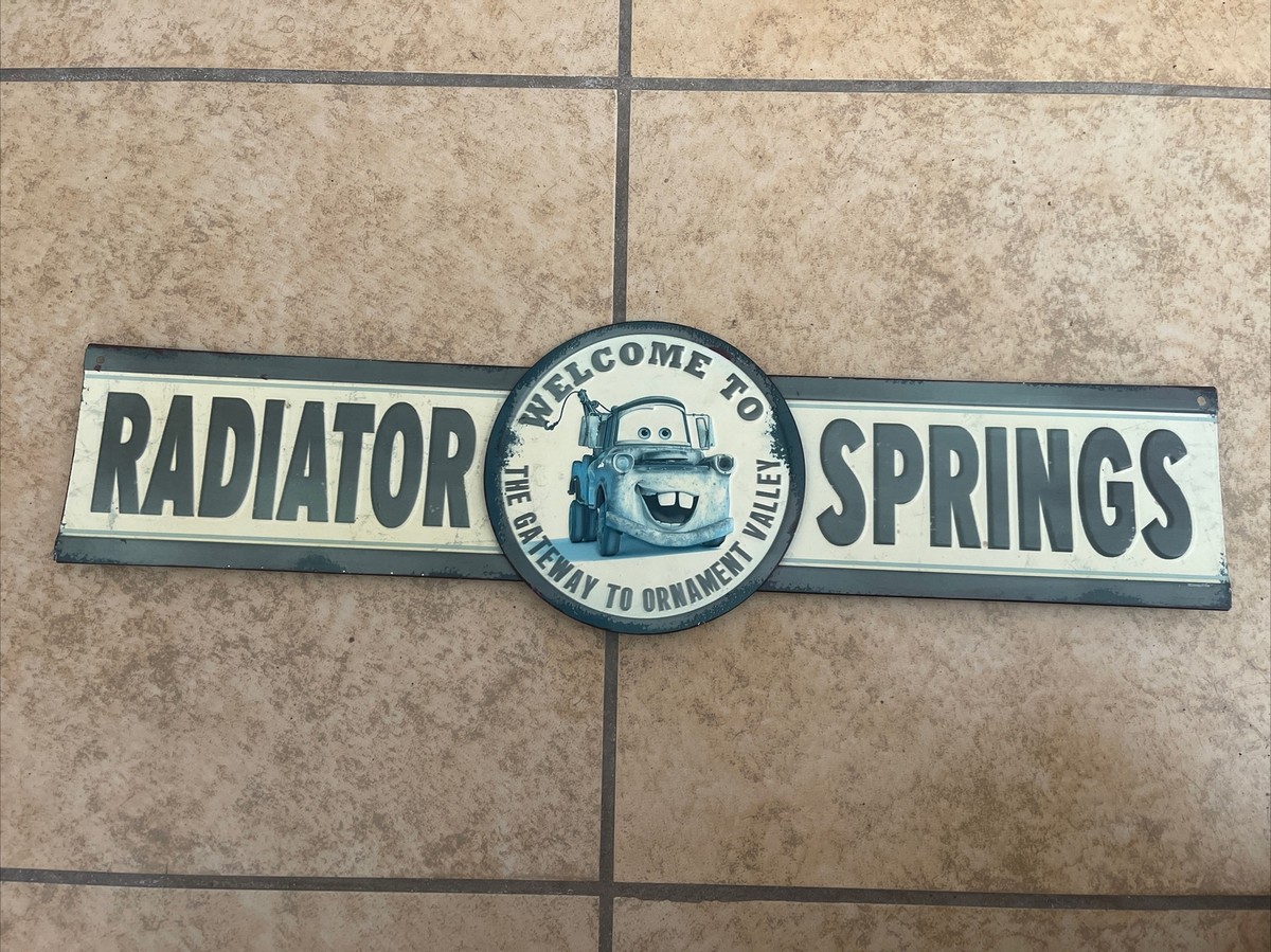 Disney CARS LAND MATER Welcome to Radiator Springs Embossed Metal