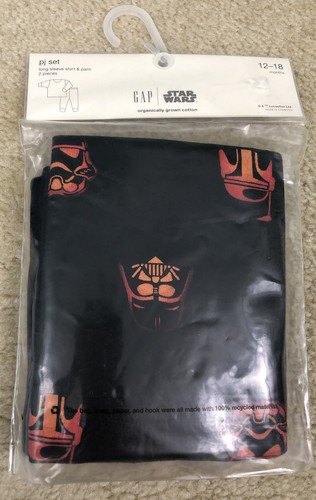 Baby GAP Star Wars Halloween Vader Fett Theme Pajama PJ Set Sz 12-18 months NEW - Picture 3 of 8