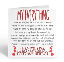PERSONALISED HUSBAND FIANCE BOYFRIEND BIRTHDAY CARD 21ST 30TH 40TH 50TH 60TH 65