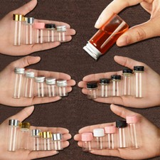 5 22ml Glass Vial Jars Transparent Bung Test Tube Bottle Crafts With Lid
