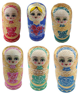 Matroschka Puppen Set 7-tlg - Traditionelle Russische Steckpuppen Ab 3 Jahren