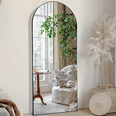 Arched Full Length Mirror,Full Body Mirror with Stand,Hanging Leaning for Wall