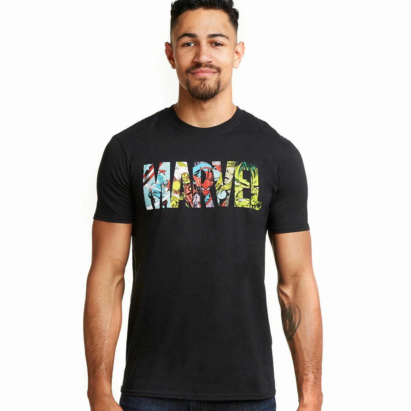 Marvel Mens T-shirt Comic Strip Logo Avengers Black S-2XL Official
Opens in a new window or tab