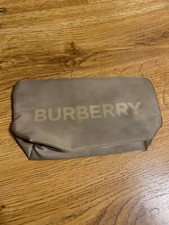 Burberry Pouch Cosmetics Bag Makeup Organizer Case Gold Dopp Kit Authentic