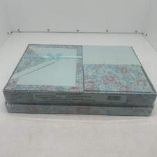 Vintage Pratt And Austin Gift Stationery 13064 Blue Floral Made In USA Sealed