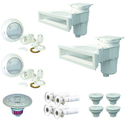 Astralpool Skimmer Kunststoff Komplettset Mit LED-Strahler für Pools bis 5x10m
