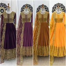 gown with dupatta INDIAN PAKISTANI style georgette fabric party wear dress
