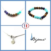 Steine Und MinéRaux. Satz Armband Halskette Perlen Labradorit + Aus Tigerauge