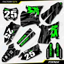 Black Green Fierce Restyle Graphics Kit fit 01-08 Suzuki RM125 RM250 RM 125 250